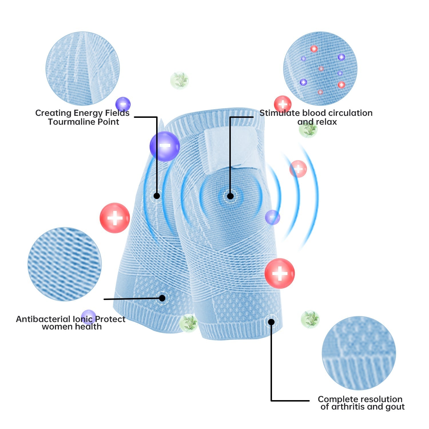 CC™ Ice slik Tourmaline Shaping &Detoxification Knee Sleeve--Breathable and sweat-absorbent