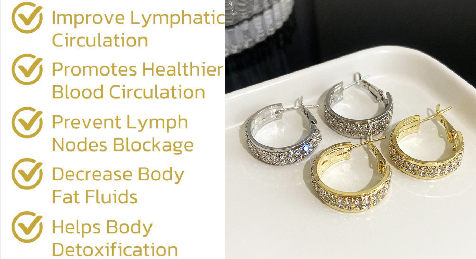 Lymphatic activity hoop earrings